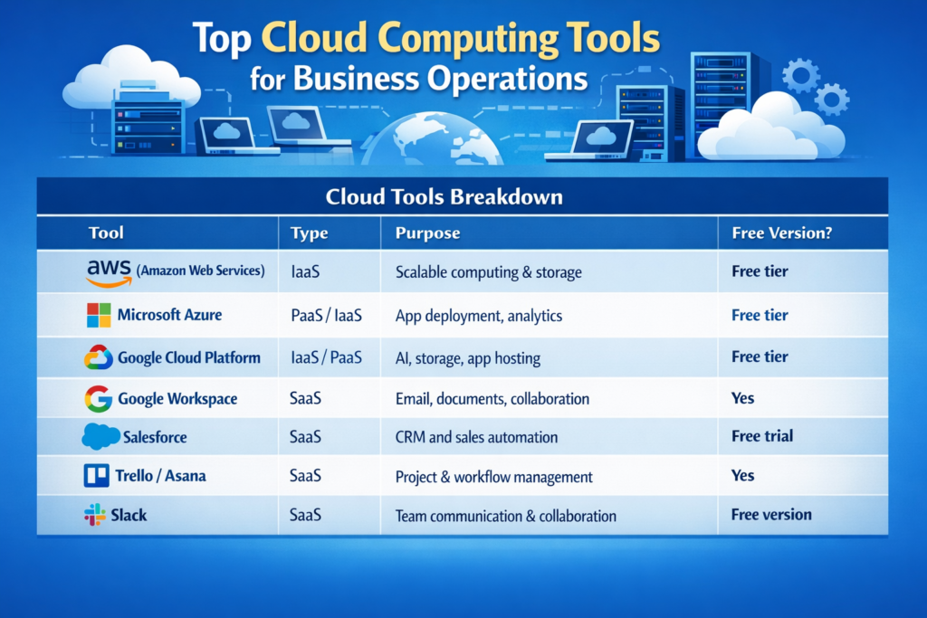 Top Cloud Computing Tools, for Business Operations