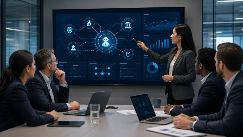 AI governance framework enterprise agents illustration